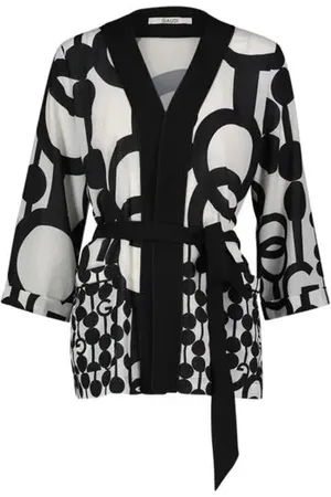 Gaudi Printed georgette kimono jacket 45016 Black