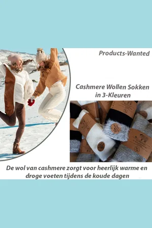 Merkloos 6 Paar Lekker Zacht Cashmere Wollen Sokken in 3-Kleuren