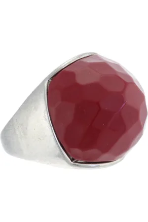 Behave Ring - Stijlvolle Donkerrode Bordeau Statement Ring – Metalen Ring 2.4 cm – Nikkelvrij