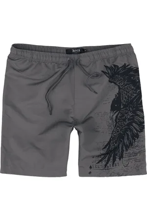 EMP Grijze zwemshort met raafprint Mannen - S