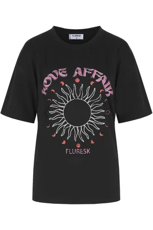 Fluresk T-shirt Viola T Shirt 25vqf13 001 Black Dames