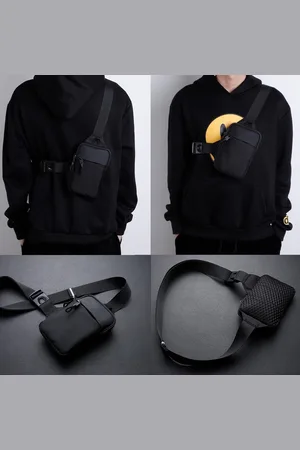 Merkloos Praktische Waterafstotende Crossbody Tas met Verstelbare Schouderriem voor Outdoor Activiteiten