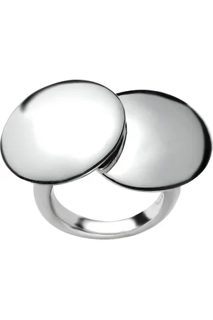 Behave Ring - Moderne Zilverkleurige Ring met Dubbele Cirkel | Minimalistisch & Stijlvol | Nikkelvrij