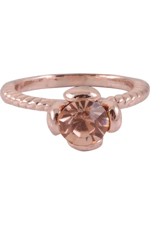 Behave Ring - Rosé Goudkleurige Ring met Rosé Bruine Steen | Elegant & Tijdloos | Nikkelvrij