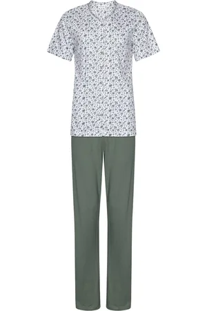 Pastunette Pyjama Green Breeze - Bio Katoen - Wit/