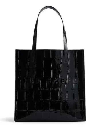 Ted Baker Shopper Schoudertas Croccon Croc Effect Large Icon Bag Zwart