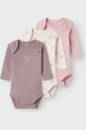 NAME IT NBFBODY 3P LS BARELY PINK BOW NOOS - Baby