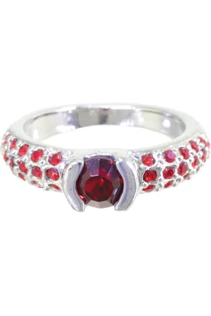 Behave Ring - Luxe damesring – Zilverkleurig – Met rode kristallen – Elegant & Chic – Nikkelvrij