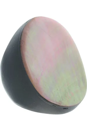 Behave Ring - Handgemaakte Houten Ring met Ovale Schelp Inleg – Uniek, Bohemian & Natuurlijke Look