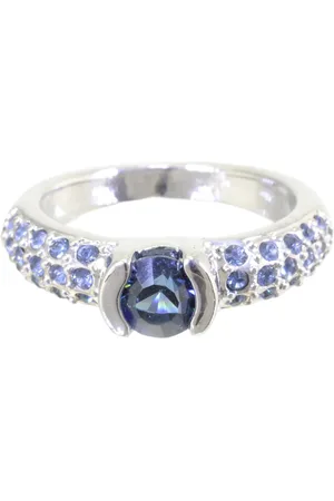 Behave Ring - Luxe damesring – Zilverkleurig – Met blauwe kristallen – Elegant & Tijdloos – Nikkelvrij
