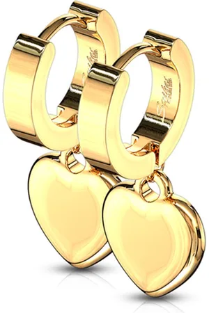 LMPiercings NL Oorbellen hangende hartjes gold plated ©LMPiercings