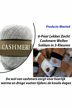 Merkloos Cashmere Wollen Sokken 6-Paar in 3-Kleuren