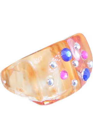 Behave Ring - Trendy brede ring – acryl – Met kleurrijke kristallen – Retro & Y2K stijl – Nikkelvrij