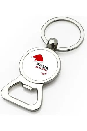 Akyol Kerst zuurstok en kerstmuts met eigen naam flesopener - Kerstmis - kerst beker - winter - kerst - christmas - kerst cadeau - 9 bij 3 cm