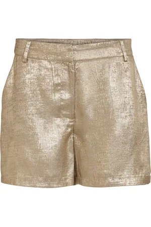 VILA Broek Vimetalla Rw Shorts/c32 14104736 Birch/gold Dames