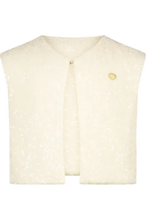 Le Chic Zomer gilet meisjes wit - pailletten - Eloise