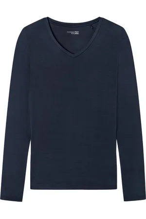 Schiesser Mix+Relax T-shirt - dames shirt lange mouwen modal v-hals