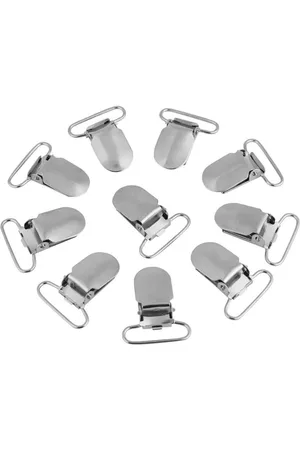 Merkloos Metalen koordstopper beugel clip bretels fopspeenclip reparatie accessoires vervanging - Zilver (25 mm)