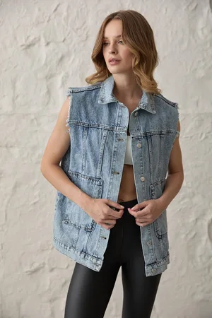 Merkloos Denim Gilet