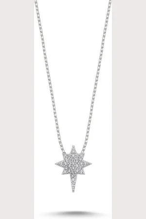 Zilver 925 Sterling en Poolster Ketting met Zirkonia – Stralend en Elegant Ontwerp