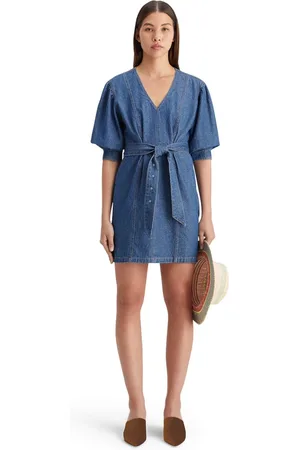 Scotch&Soda BELTED V - NECK WASHED DENIM DRESS Dames Jurk