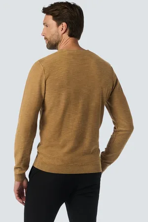 No Excess Sweater met ronde hals, geverfd en stone washed afwerking