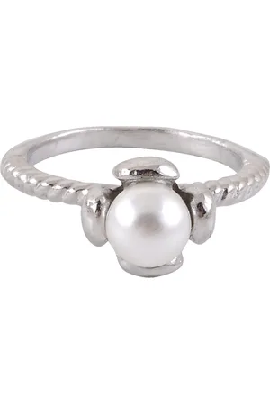 Behave Ring - Zilverkleurige Ring met Witte Parel | Elegant & Tijdloos | Nikkelvrij