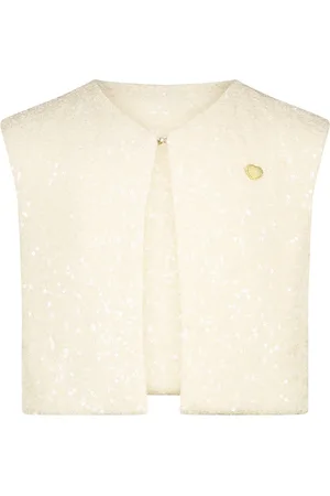 Le Chic Zomer gilet meisjes wit - pailletten - Eloise