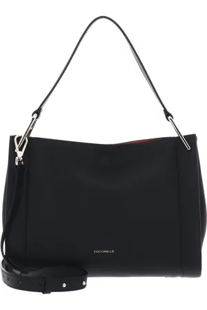 Coccinelle Leren Schoudertas Wallace Handbag Double Grainy Leather Zwart