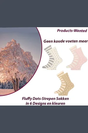 Merkloos 6 Paar Dames Super Zachte Fluffy Dots-Strepen Sokken in 6 Designs en Kleuren