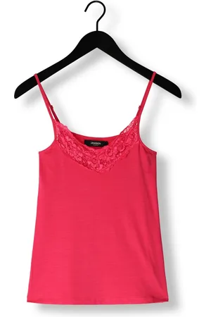 Jansen Amsterdam Alora Hemdje Tc 103 Spaghetti With Lace Tops & T-shirts Dames - Shirt -