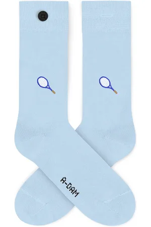 A-dam Racket - Sok - Sokken - Biologisch Katoen - Vegan - Heren en Dames - Volwassenen - Blauw - 41-46