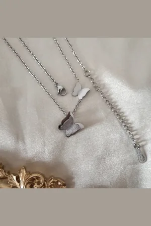 Fashion Jewelry |Dames Ketting|Valentijns cadeau| gift|verrassing|Vlinder|Zilver