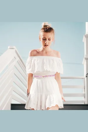 Merkloos Skinny Leren Riem voor Vrouwen - Dunne Taille Riem met Metalen Gesp voor Jurken, Jeans en Pantalons (lichtpaars)