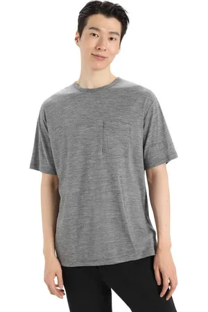 Icebreaker Granary Pocket T-shirt Met Korte Mouwen Heren - Gritstone Heather - XL