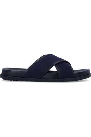 Manfield Heren - Navy suède slippers