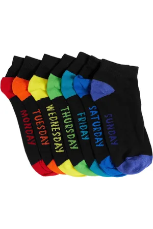 WE Fashion Jongens enkelsokken, 7-pack - Zwart