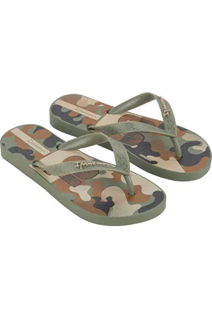 Ipanema Temas Kids Unisex Junior Slippers - Green/Brown
