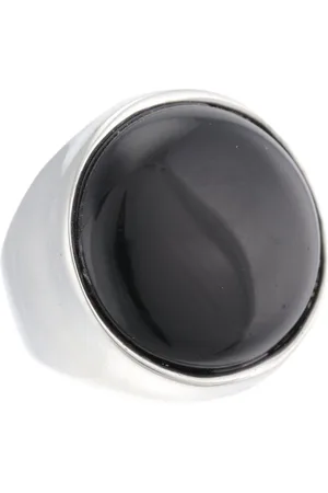 Behave Ring - Statement Zilverkleurige Ring met Zwarte Steen | Elegant & Tijdloos | Nikkelvrij