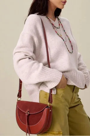 Sissy-Boy Donkeroranje suède en leren crossbody tas