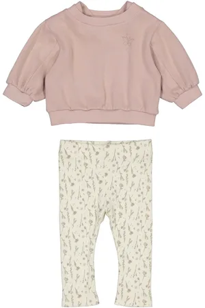 LEVV Meisjes kledingset Sweater en Broek Dusty rosa maat 74