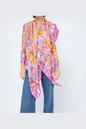 Merkloos Satijnen sjaal | lente | voorjaar | vrolijke kleuren | chique | oranje | | blauw | omslag doek