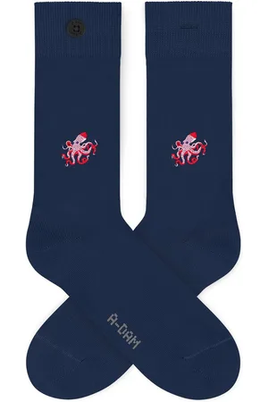 A-dam Octopus - Sok - Sokken - Biologisch Katoen - Vegan - Heren en Dames - Volwassenen - Blauw - 36-41
