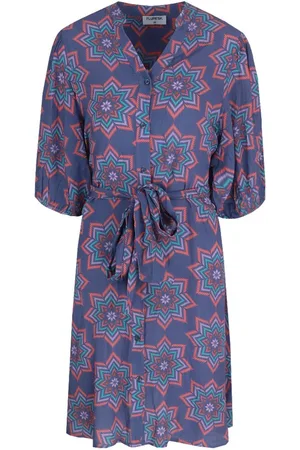Fluresk Jurk Lysa Dress 25zzf01 Skipper Blue/sunkissed Coral Dames
