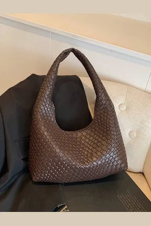 Merkloos Handtas - Damestas - - PU leer - Ribbel - Trendy