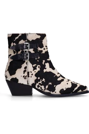 Sacha Dames - Cow print western enkellaarsjes