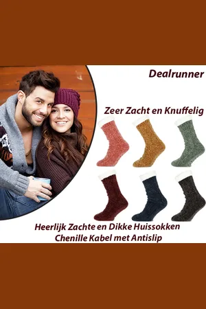 Merkloos 6-Paar Super Zachte Fluffy Huissokken in 6 Kleuren