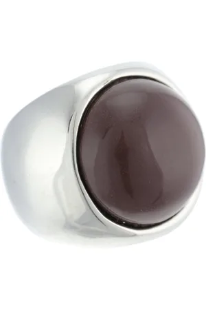 Behave Ring - Statement Zilverkleurige Ring met Bruine Steen | Elegant & Tijdloos | Nikkelvrij