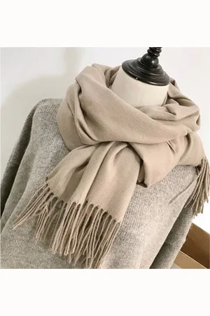 Merkloos L-200cm*70cm Dames imitation cashmere Sjaal Shawl Effen Kleur, un en licht van gewicht