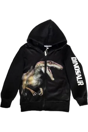 Merkloos Kinder vest met Dino Dinosaurus full color print | Capuchon | Kleur |